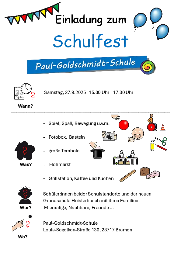 Einladung zum Schulfest